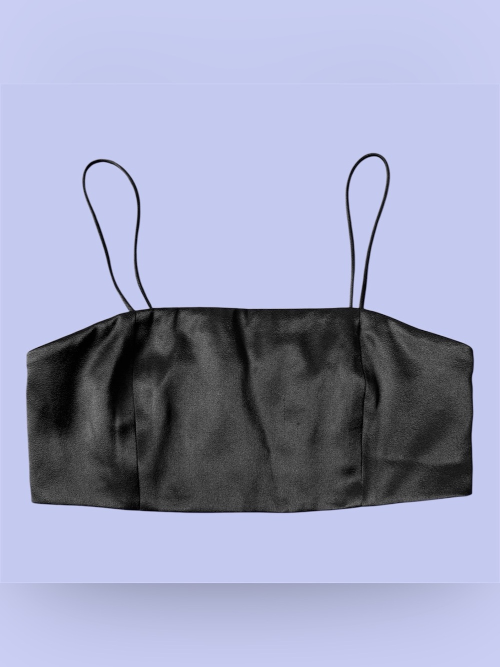 Alice + Olivia black satin crop top